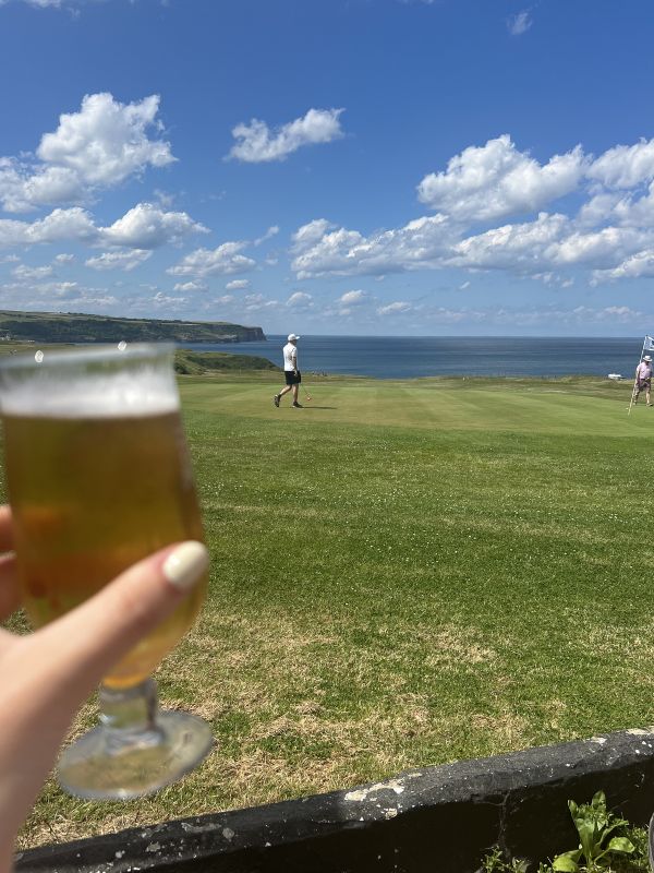 A drink on the Whitby to Sandsend walk at The White House Inn.